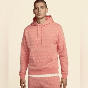NWT Nike Sportswear Club Men’s Pink Fleece Monogram Hoodie, Size XL